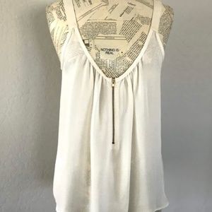 ALC A.L.C. Off White Silk Sleeveless Blouse L
